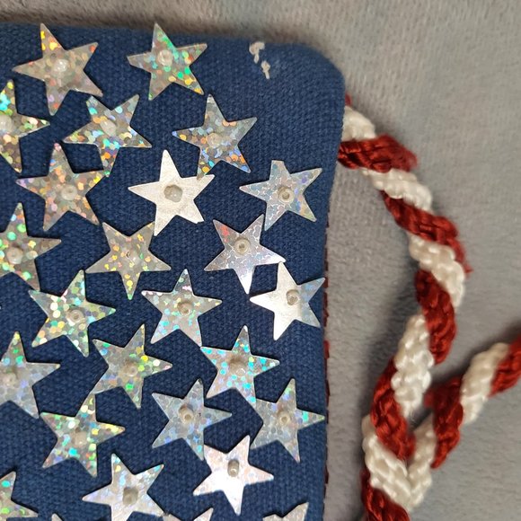 Beaded Red, White and Blue US Flag Purse - Picture 6 of 8